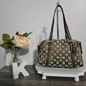 COACH EUC Julia Op Art Small Top Handle Satchel Bag